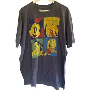 Disney 2XL short sleeve gray goofy Mickey Pluto Donald